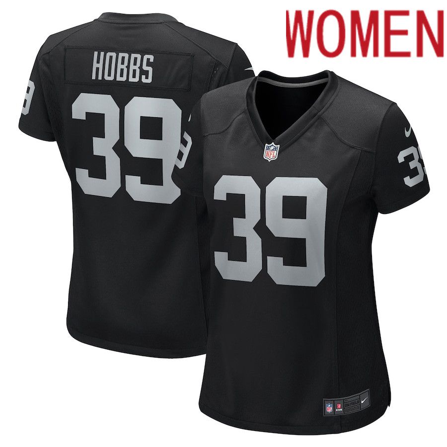 Women Oakland Raiders #39 Nate Hobbs Nike Black Game NFL Jersey